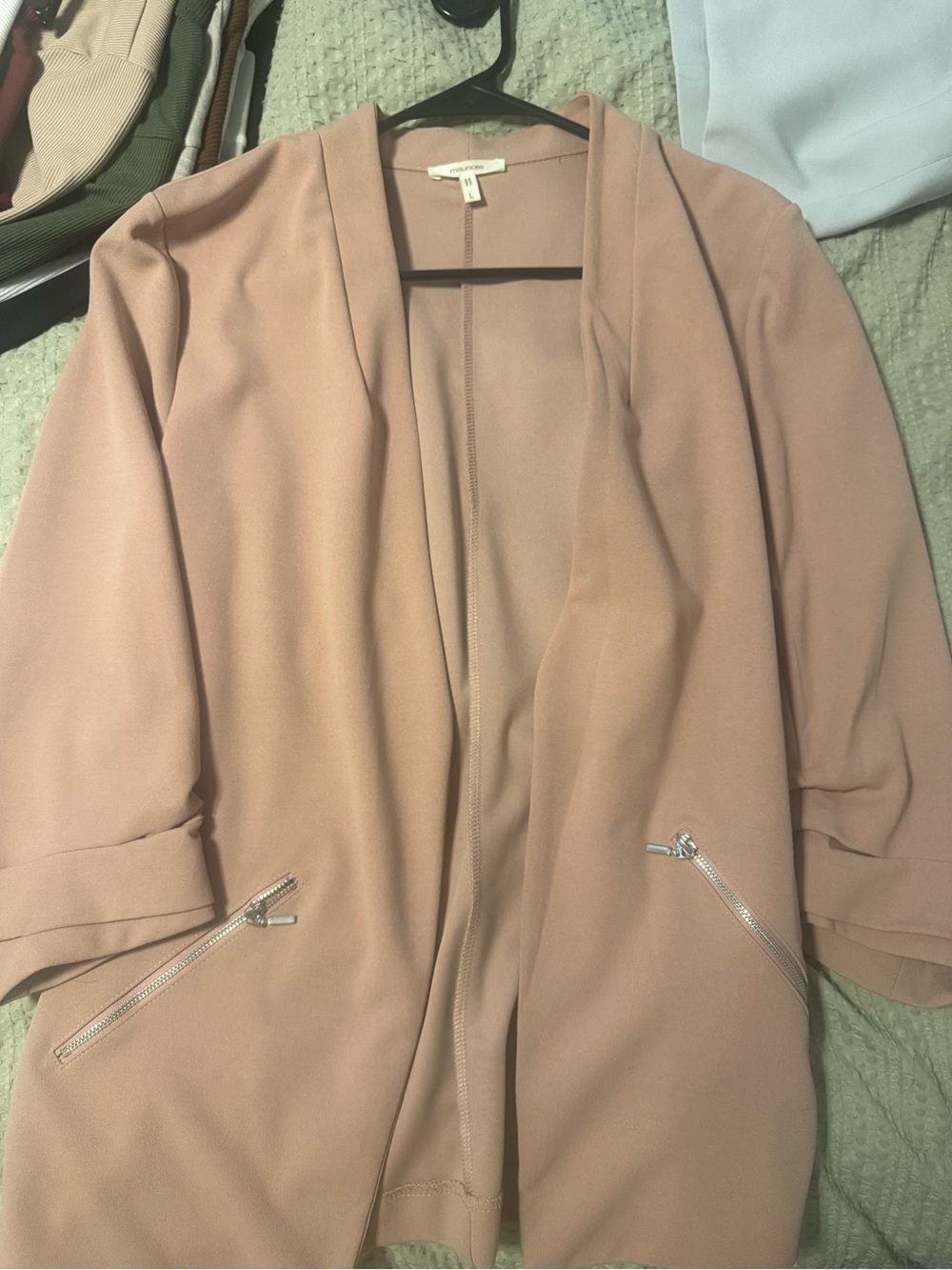 Maurices Dusty Rose Open-Front Blazer Jacket